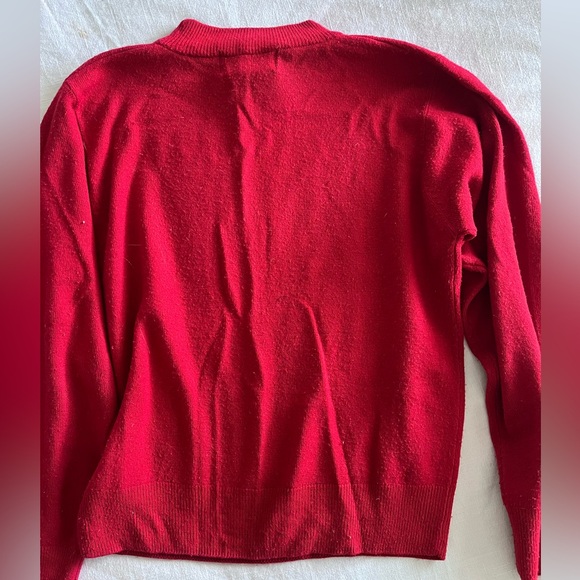 Bright red mock neck sweater - Picture 4 of 5
